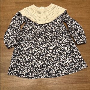 Melange Girl Cream and Black Knit Sweater Dress Size 3